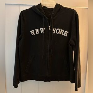 New York & Company Women's Black Hoodie Jacket